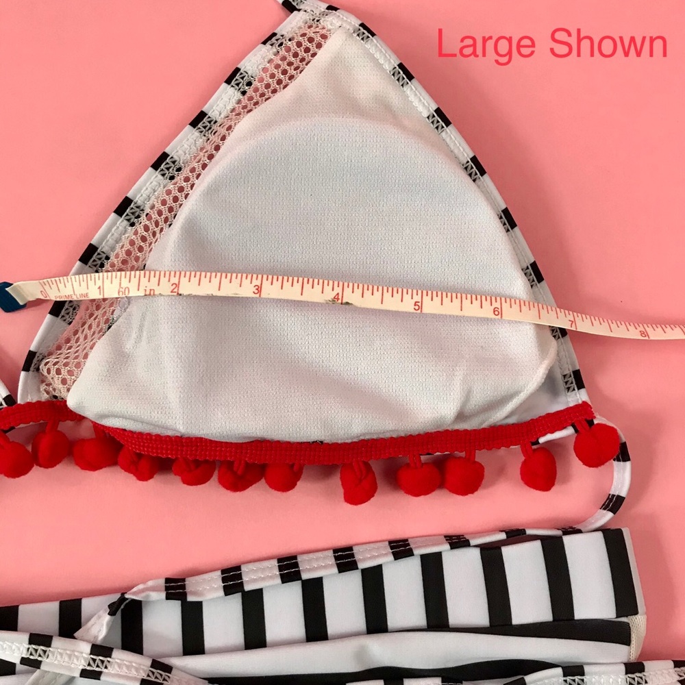 LAST ONE <XL>🌞High Waist Pom Pom Swim Set - Picture 4 of 8